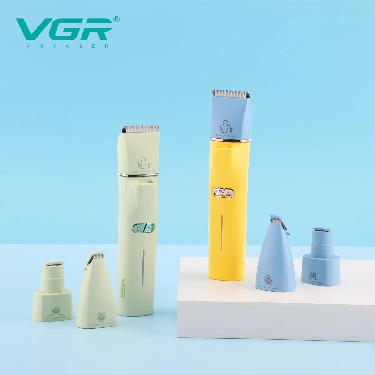 VGR V-219 المهنية الحيوانات الأليفة الشعر التشذيب مجموعة 3 في 1 المنزلية الكلب ماكينة حلاقة القط المتقلب ذكي شاشة ديجيتال الحيوانات الأليفة Tr