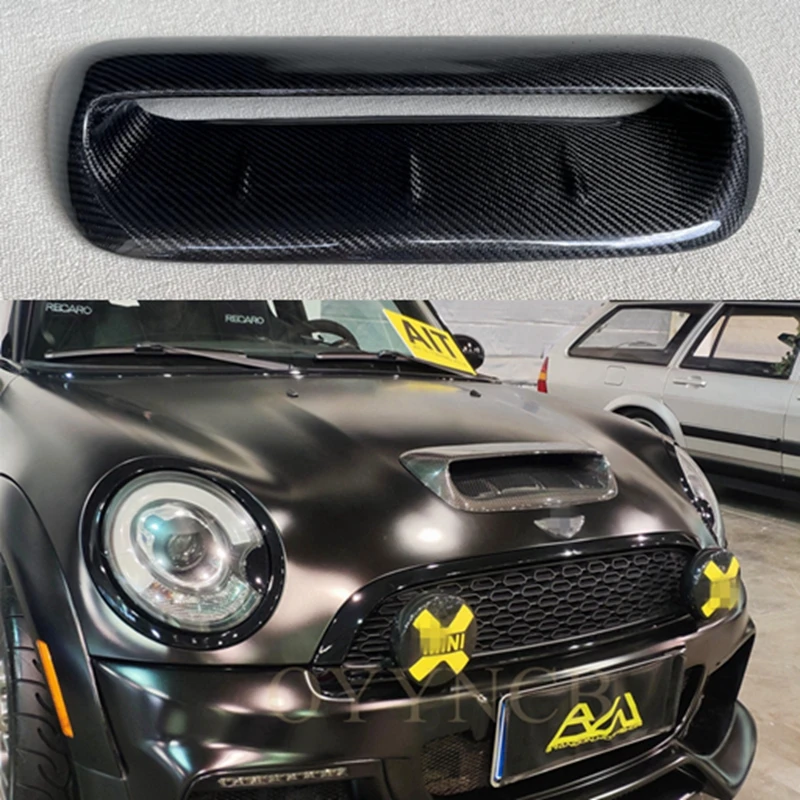 

For Mini Cooper S R56 2007-2014 V Front Engine Air Hood Hood Scoop Vent Cover Real Carbon Fiber/Forged Carbon Outlet Mask