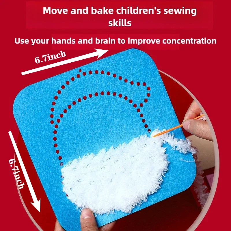 크리스마스 공예 장난감 수제 DIY 펠트 공예 키트 어린이용 비직조 재봉 실 꿰기 페인팅 재료 크리스마스 선물 가정용