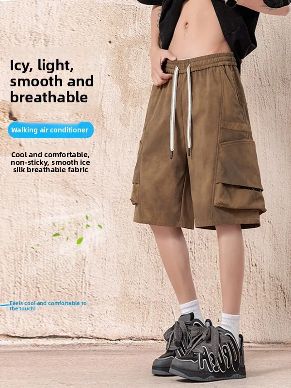 

Summer Men's Casual orts Five-Quarter Length Workwear Sle Trendy Brand JXAETE Loose Fit Polyester Fiber Youthful Energy