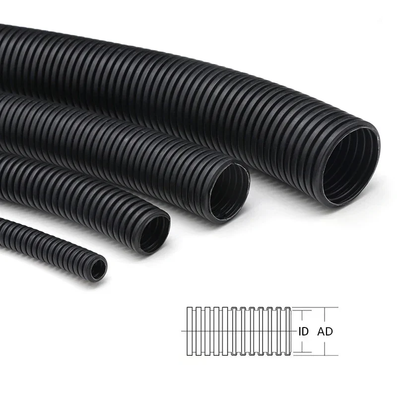 3m Rolle PP Isoliertes Wellrohr AD 7,5 ~ 34,5mm Kabelbaum Gewindeschlauch Kunststoff Auto Mechanischer Leitungsschutzschlauch – Detail 3