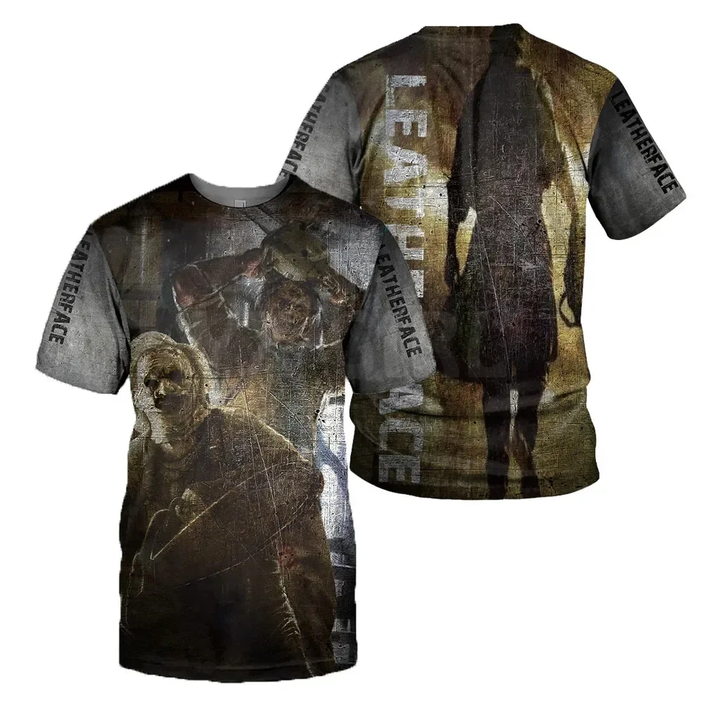 2024 Summer Leatherface Horror Halloween  3D All Over Printed T Shirts Tee Tops shirts Unisex Tshirt
