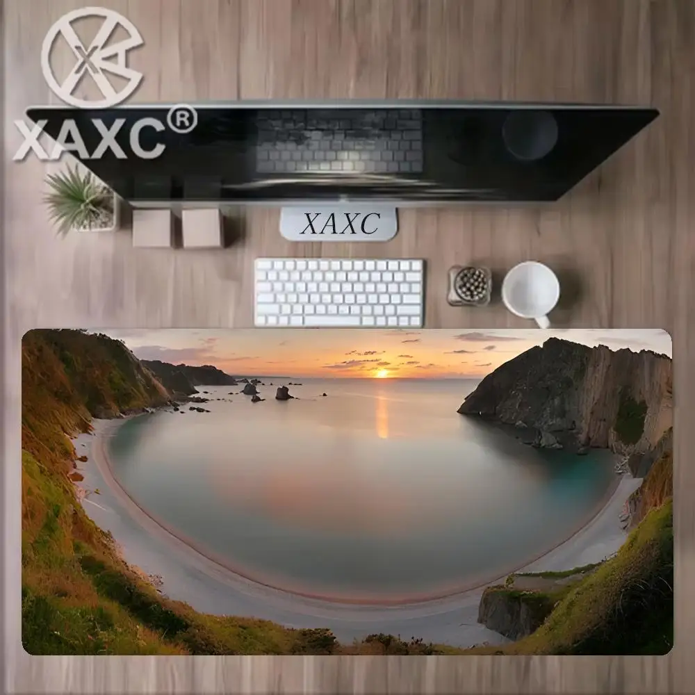 HD Print Rubber Mouse Pad landscape mountain sunset cartoon Mouse Pad XXL Extended XAXCPc Computer Non-slip Carpet