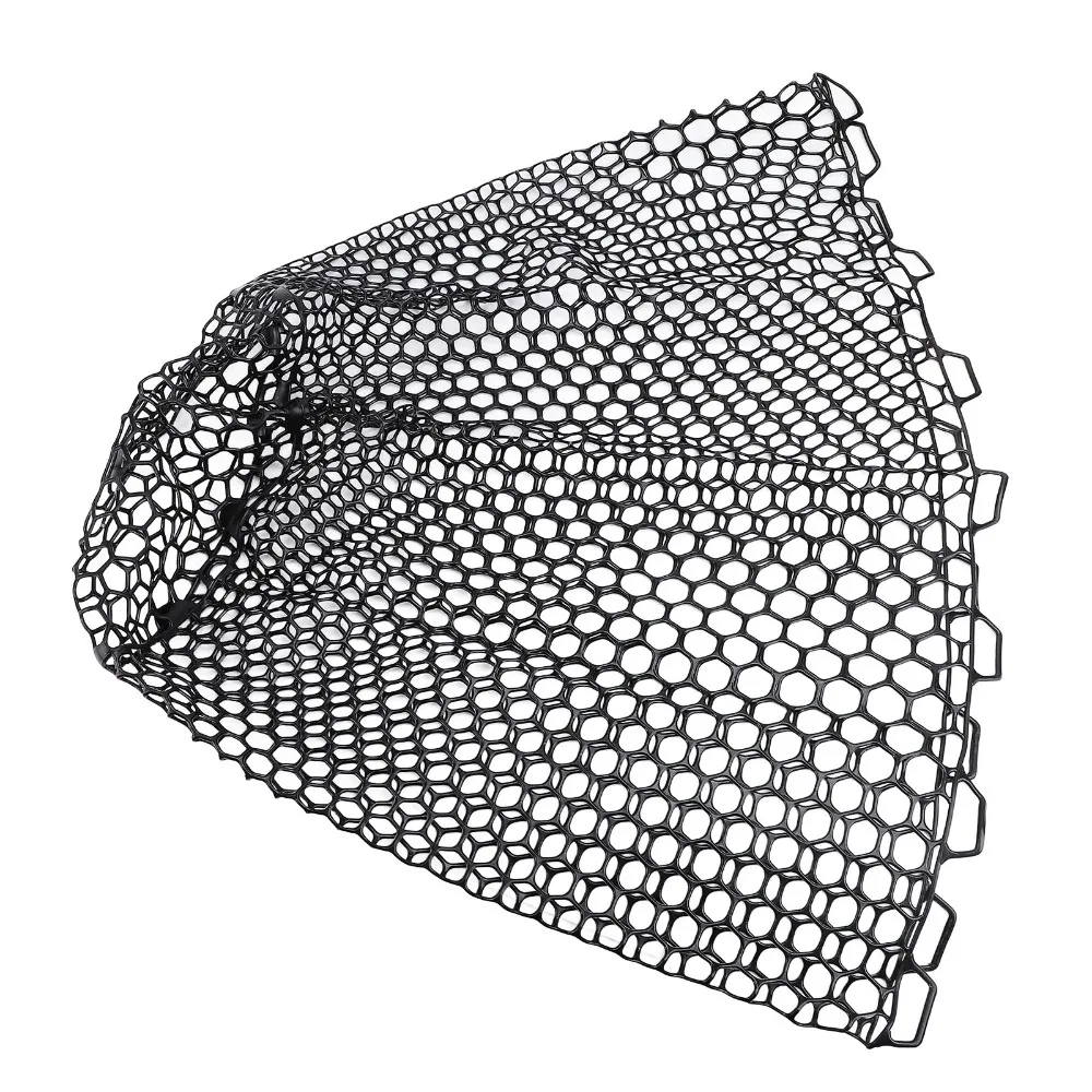 PVC Fishing Replacement Net 79cm Depth 59cm Diameter Fishing Landing Net Foldable Black Fishing Landing Mesh