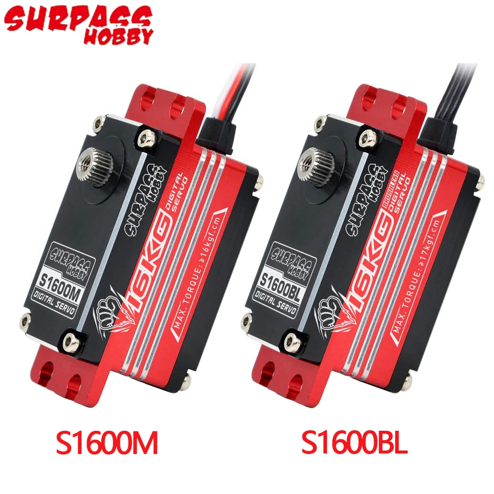 

Surpass Hobby S1600BL 6.0-7.4V / S1600M 7-7.4V 16KG Waterproof Metal Gears Case Brushless Digital Servo For RC Car Buggy Truck