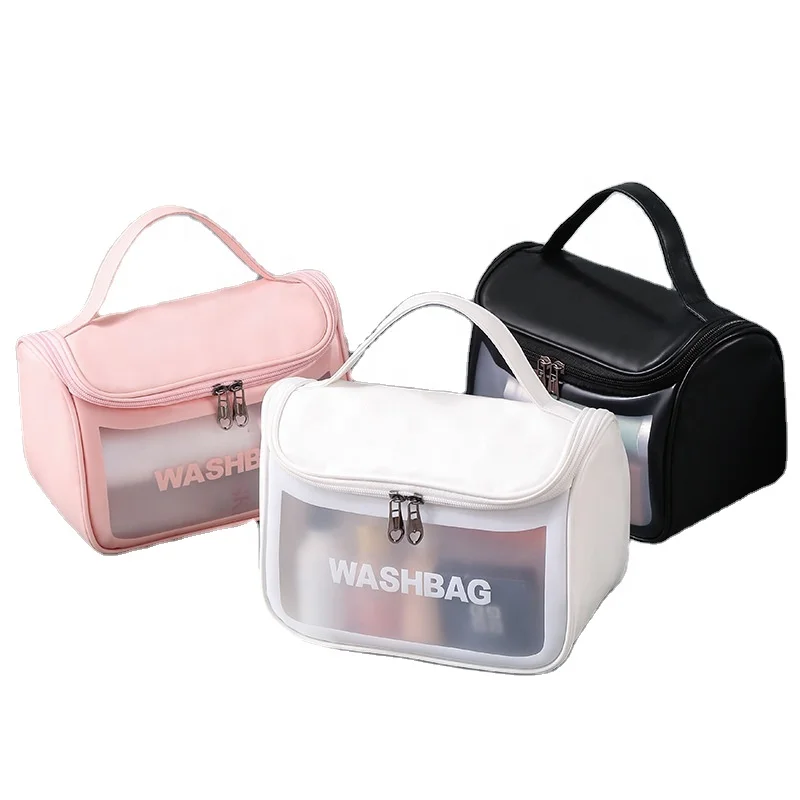 

Makeup Bag INS Large-Capacity Portable Travel Wash Bag Transparent Waterproof Skin Care Storage Box Large Cosmetic Organizer