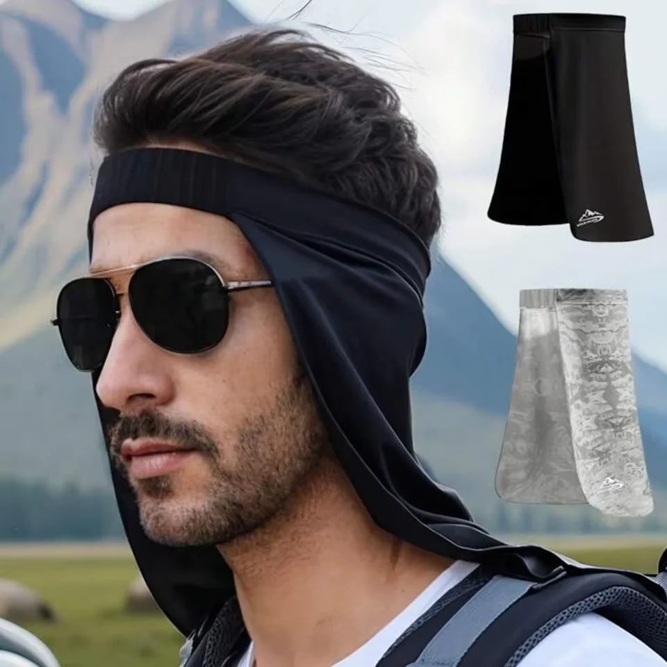 Summer UV Protection Neck Drape Cooling Ice Silk Face Mask Breathable Elastic Quick-drying Face Neck Cover for Hiking Neck Drape