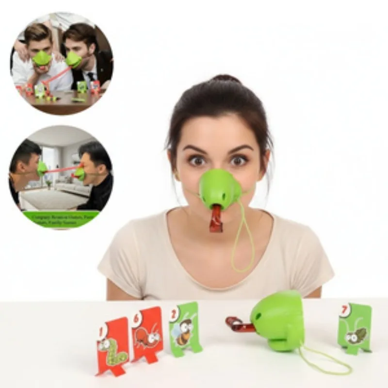 Lizard Lick Card Game Set Full Kit Frog Mask Board Game for Company Team Building Party Family Gathering Interactive Fun