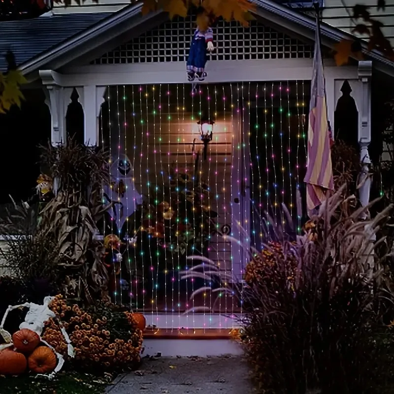 Solar Curtain LED String Lights 2024 Christmas Led Lights Outdoor Great for Birthday Wedding Patio Garden Fairy Light Decoration