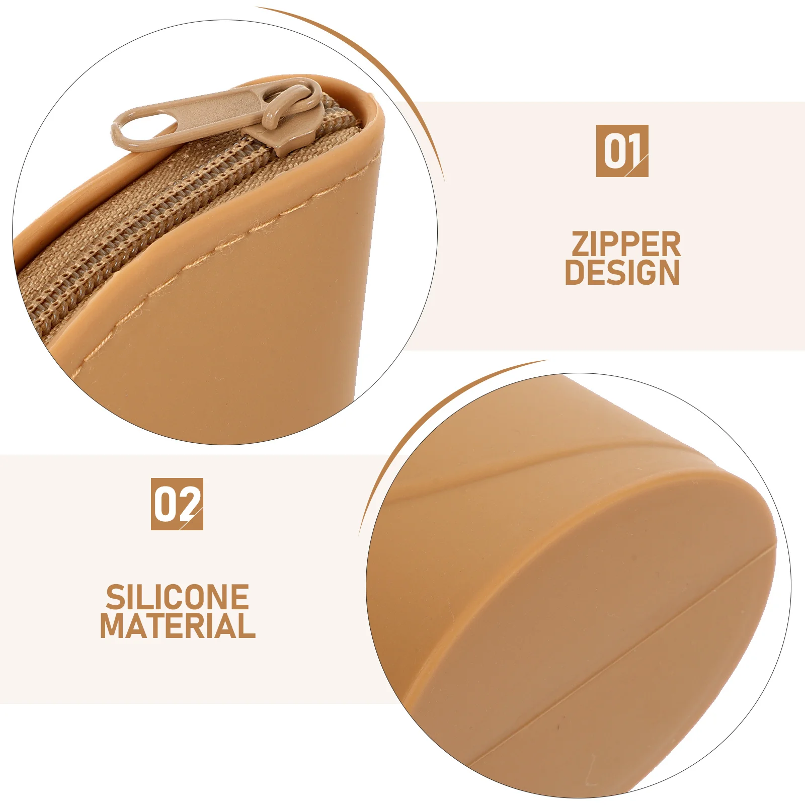 

Portable Makeup Brush Holder Silicone Travel Case Zipper Pouch For Cosmetics Storage Durable Compact Organizer Bag