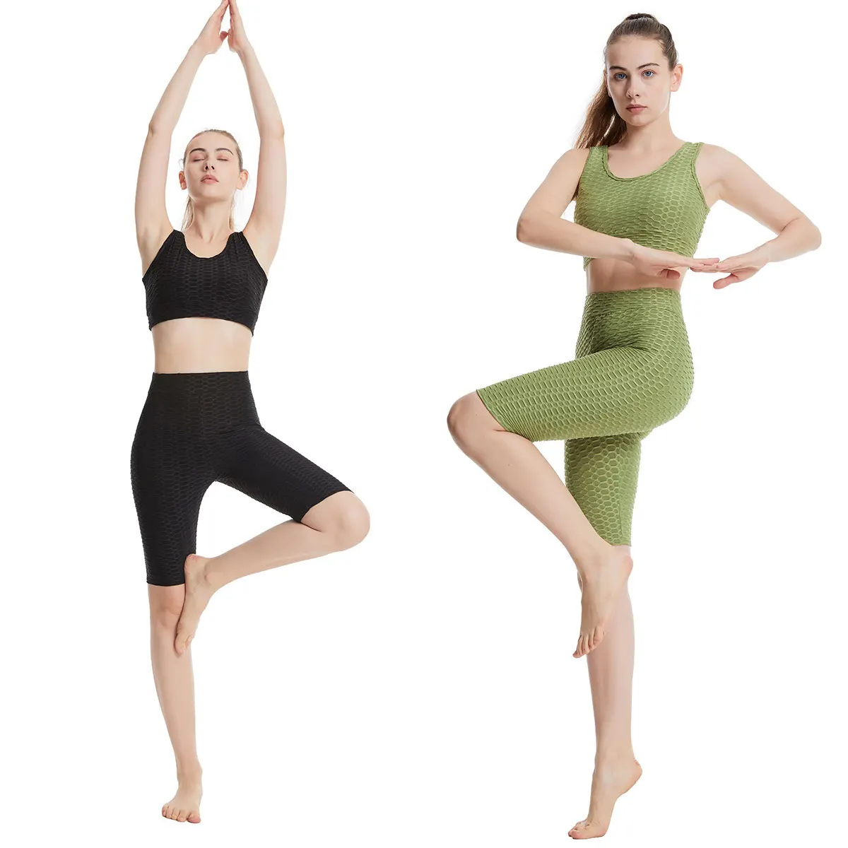 

Lady Yoga Suits Push Up Tops+tight Shorts High Elastic Muslim Bottoming Pilates Fitness Workout Clothes Sets Women Sporty Outfit