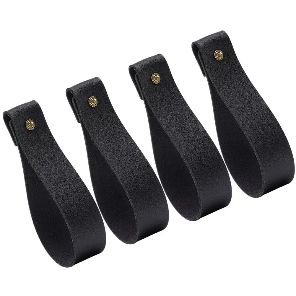 

4 Pcs Bohemian Style Wall Mounted Hooks Black Multi Functional Towel Holder Curtain Rod Straps Kitchen Bathroom Bedroom