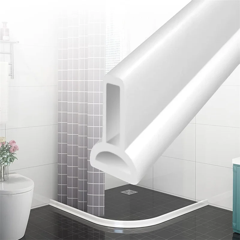 

1pcs 1M Bathroom Shower Water Stopper Dam Barrier Seal Strip PVC Self-adhesive Practical Accessories