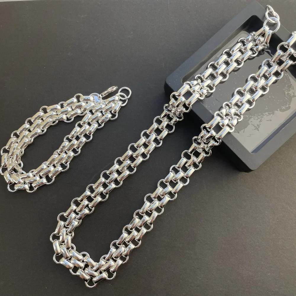 

Ювелирные изделия из стерлингового серебра 925, модный тренд, трехрядный браслет, ожерелье, комплект, подарок на день рождения, годовщину