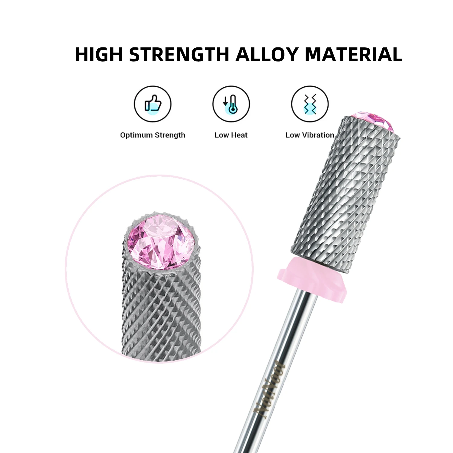NotNoot Large Barrel  Nail Drill Bit, Crystal Top Shape, Fast Remove Acrylic Gel, Cuticle Gel Polishing for Manicure Pedicure,