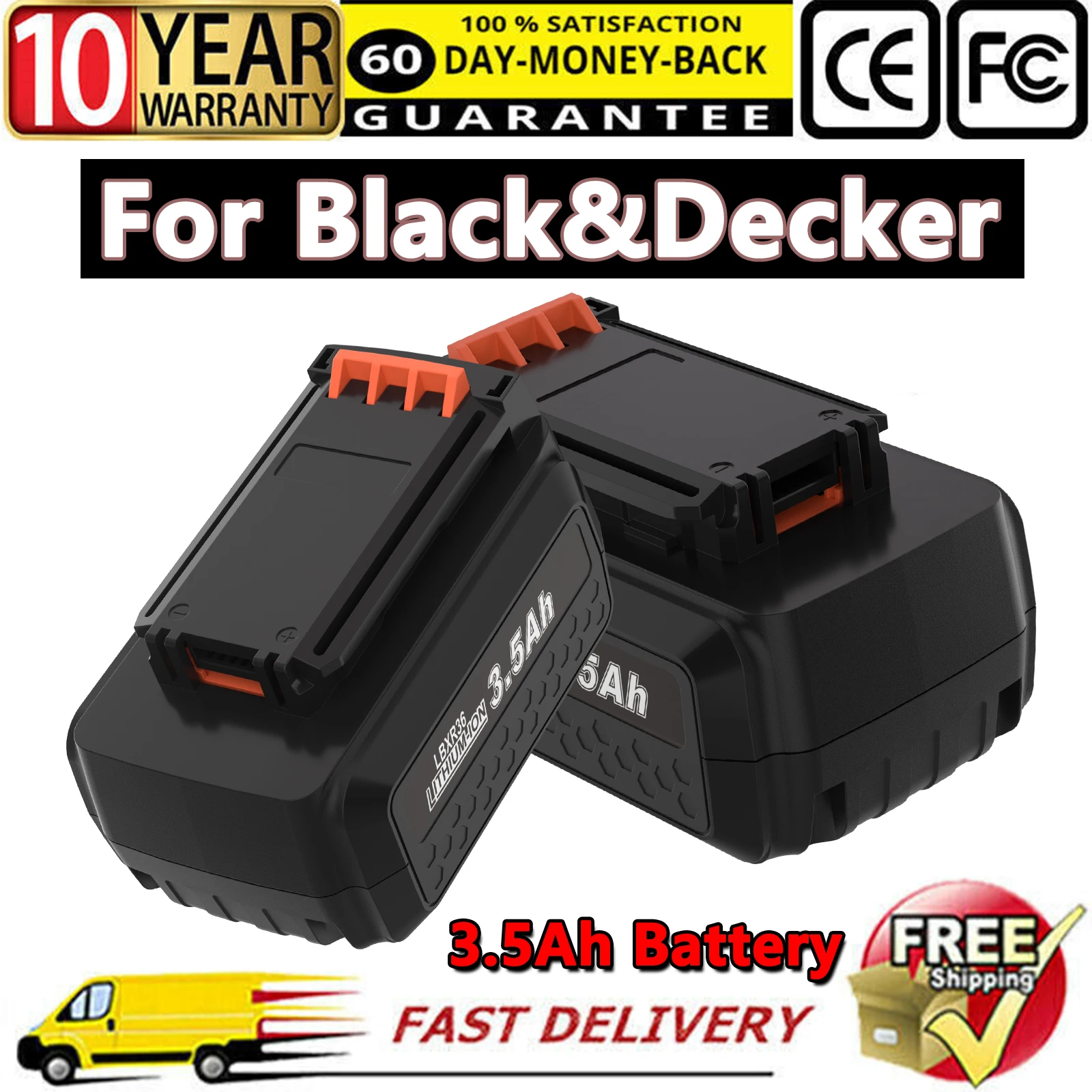 

36V/40V 3.5Ah Replacement Battery For Black&Decker BL20362 BL2536 LBXR36 LBX1540 LBX2540 LBX2040 LBX36 LST540 Tool Power Battery