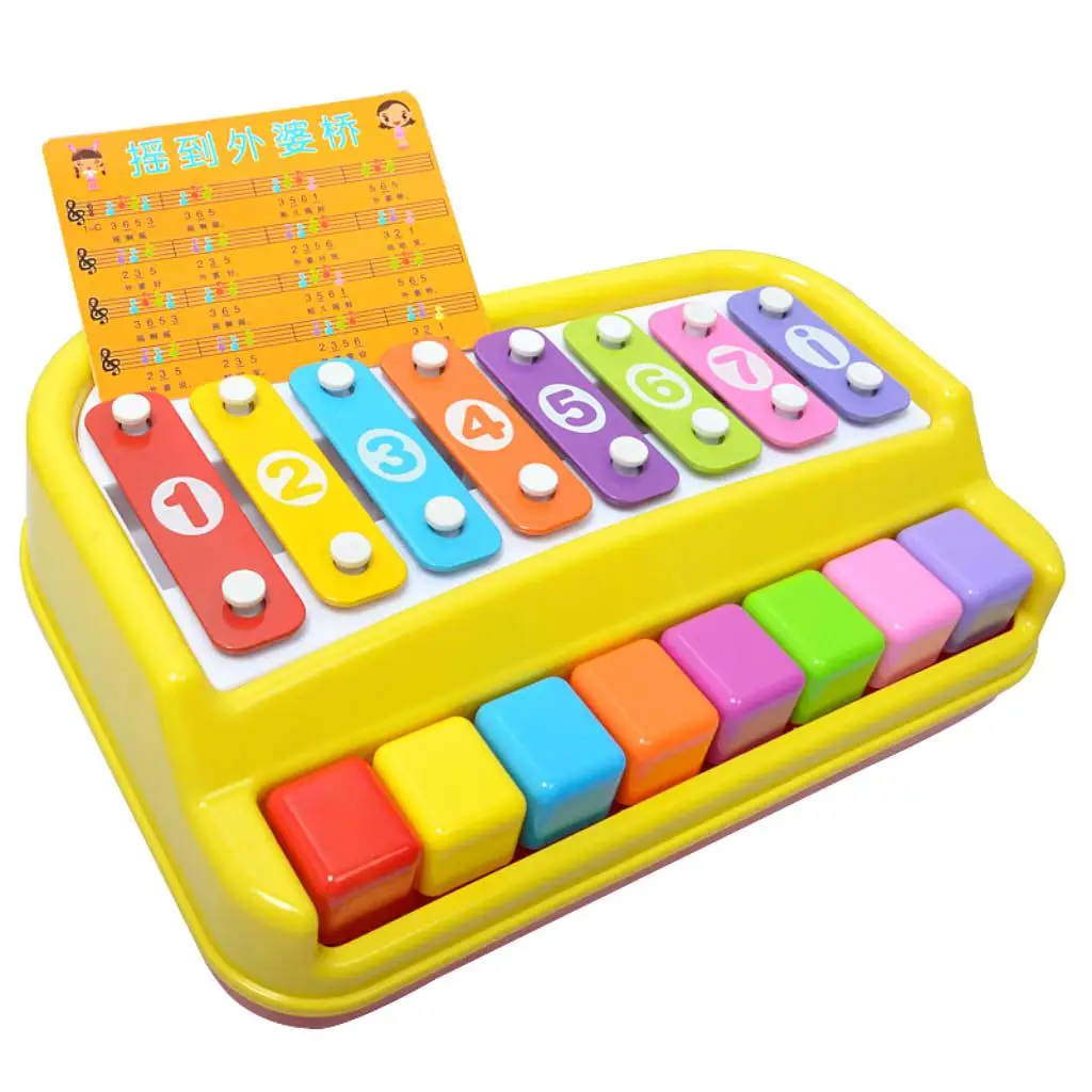 Xylophone Keyboard for Kids, Bright Multi-, Instrument Toy for Babies, Toddlers and Preschoolers, with Music Cards