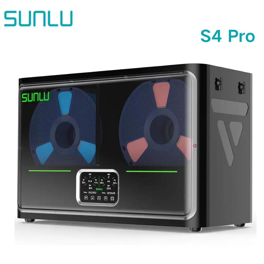 SUNLU S4 Pro 3D Filament Dryer Support Dry 4 Rolls 1KG 1.75/2.85/3MM Filament Gear Easy Operation And Fast Shipping