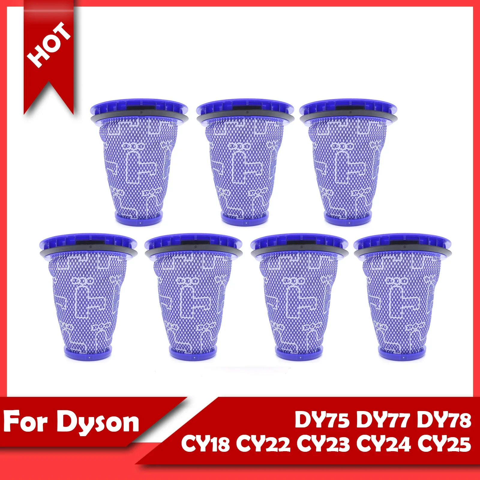 

7 pcs For Dyson Replaces Filter CY18 CY22 CY23 CY24 CY25 DY75 DY77 DY78 Vacuum Cleaner Filter Part