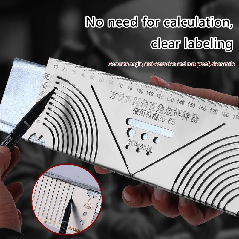 Precision-Flex Angle Arc Marking Tool All In 1 Measuring Welding Metalworking Tools Metal Fabrication Pipe Saddle Cutting Guide