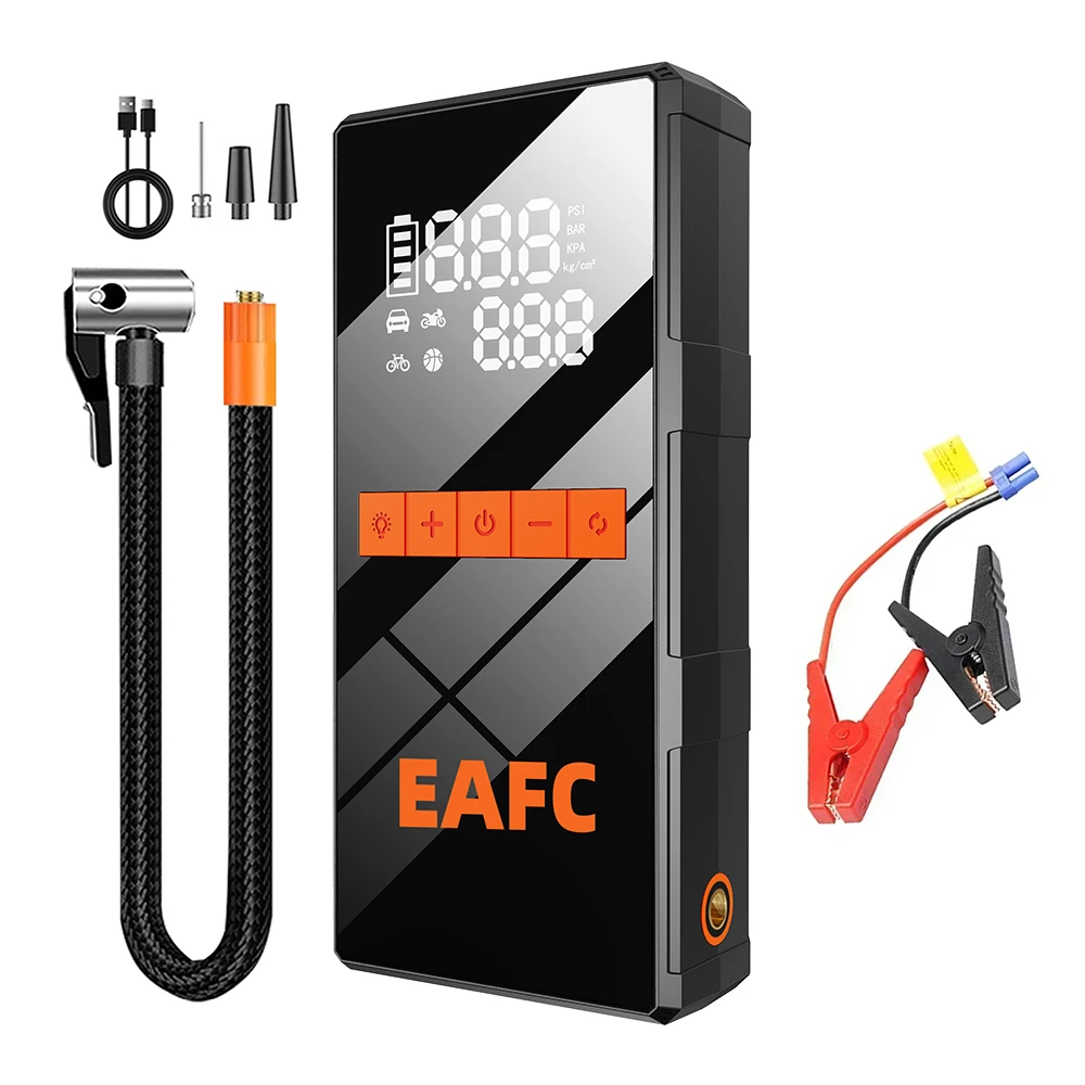 EAFC 1200A Auto Jump Starter Luchtpomp Draagbare 2-in-1 luchtcompressor Multifunctionele bandenpomp Auto draagbare batterijstarter