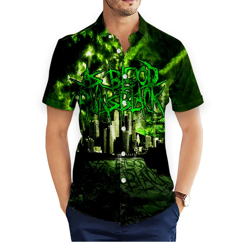 As Blood Runs Black  Band  3D Printed  Fashion Casual Shirts Men's /Women's  Short Sleeves Loose Breathable Hawaii Shirts