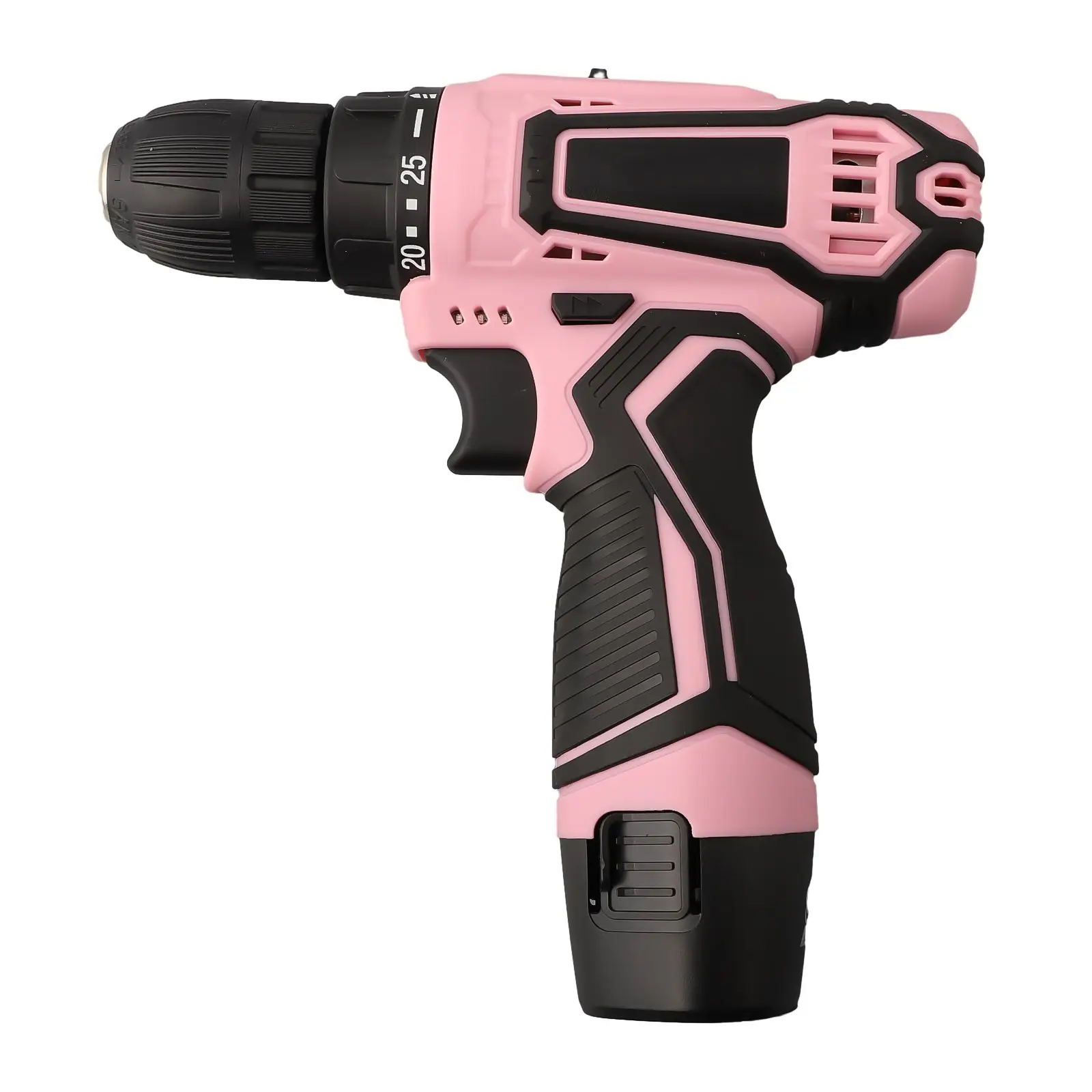 Cordless Electric Drill Compact Drill HSS4341 Drill Bits Lightweight Lithium-ion Battery Pink Drill Kit Rechargeable