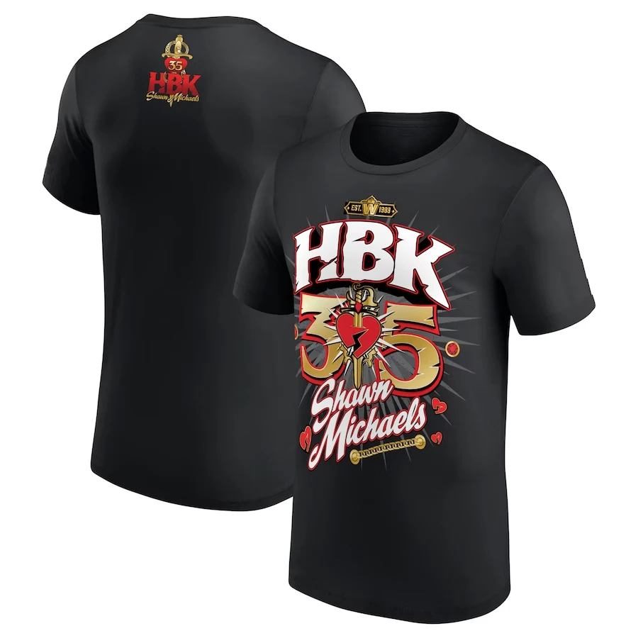 Camiseta preta Shawn Michael Heartbreak masculina, 35 ° aniversário infantil, verão, esporte de manga curta, mulheres Mem, roupas infantis, camisetas