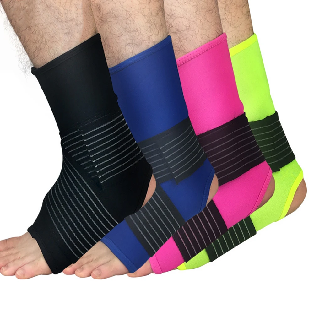 1Pcs Ankle Support Brace Compression Sleeve with Adjustable Strap Perfect Fit Great for Running Ankle Sprains Walking Hiking