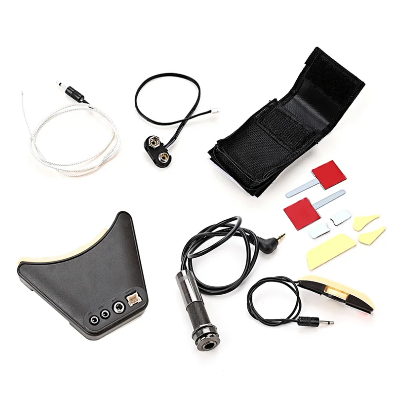 Microphone Sound Hole Equalizer Piezo Pickup Kit for Acoustic Folk Classical Guitar