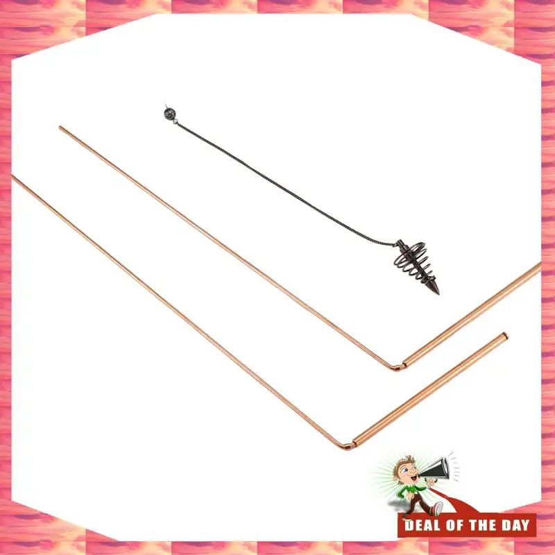 Juego de varillas de radiestesia de cobre, 2 uds., entrega en 24 horas, varillas de adivinación espiritual, varilla de cobre Flexible, Kit de varillas de espíritu de radiestesia con Pendu