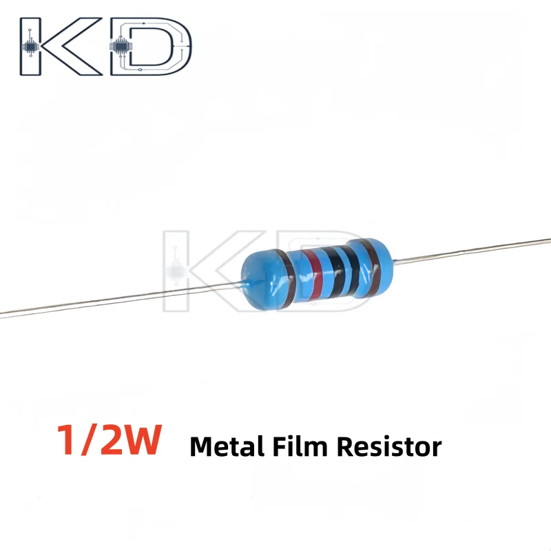 50pcs 1/2W 0.5W Metal Film Resistor color Ring Power Resistor 0.1 0.2 0.12R 0.22 3M 3.3 4.7 10R 47 1K 2.2 22K 33 4.7K 100KOhm