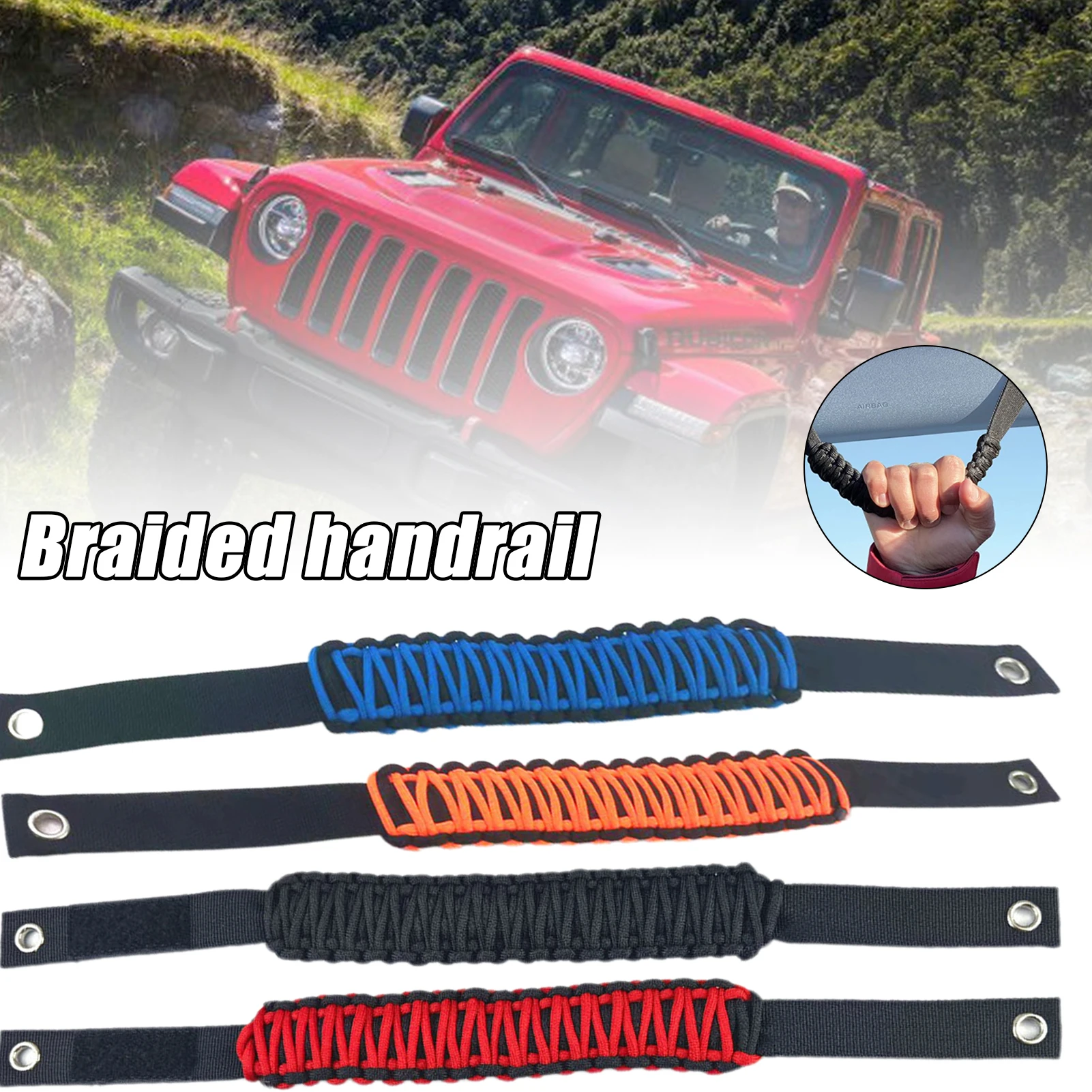 4WD Armrest Top Grab Handles Grip Bar Pulling Tab Roll Bar Mount for Jeep Wrangler JK 2007-2017 Interior Accessories