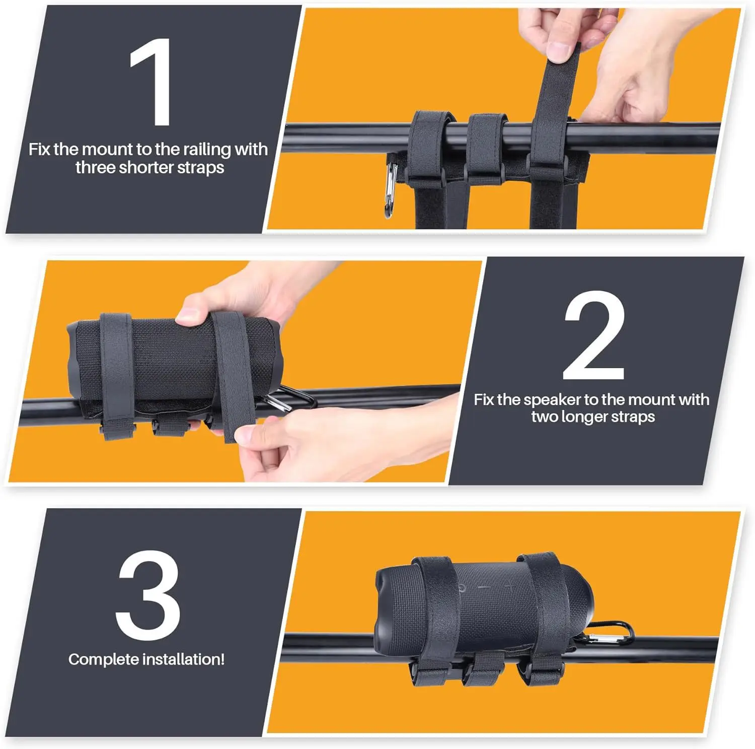 1PC Portable Speaker Mount for Bike/Golf Cart/Boat Railing, Adjustable Speaker Holder for Most Bluetooth Wireless Speakers view 5