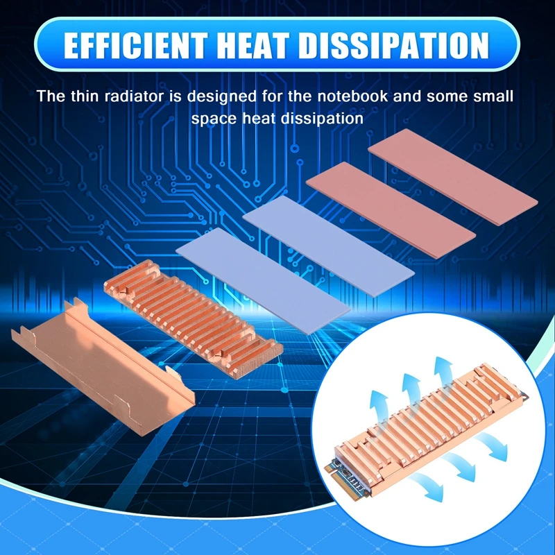 For M.2 NGFF Solid State Hard Drive Heatsink Ultra Thin Pure Copper Radiator Cooler For M2 NVME NGFF 2280 PCIE SSD