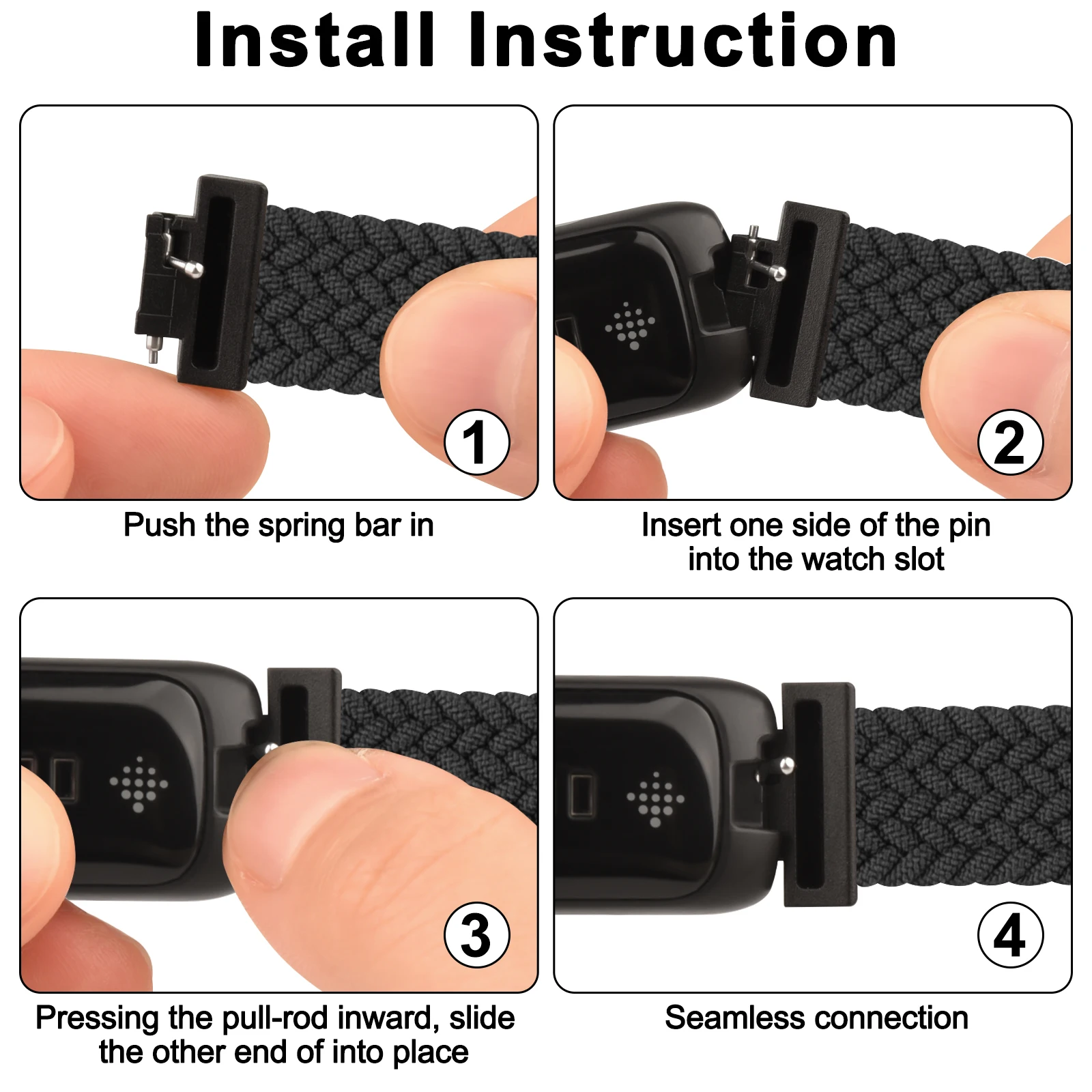 Fitbit Inspire 3/2/HR Inspire 시계 밴드용 땋은 솔로 루프 Fitbit ACE 3 2 스포츠 팔찌 교체용 조절 가능한 손목 밴드