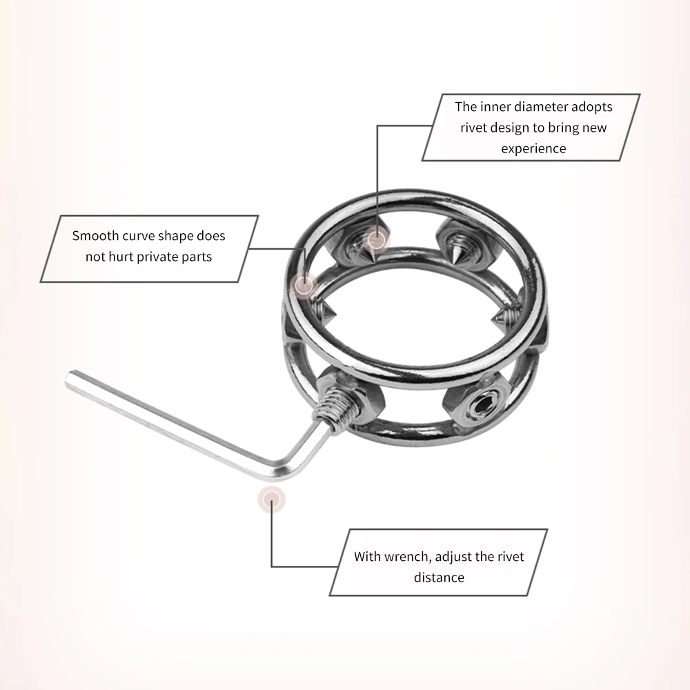 Metal Stainless Steel Rivet Lock Fine Ring Sex Toys Adult Male Penis Ring Scrotum Bondage Alternative Exercise Delay Men Toys