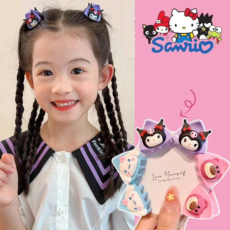 

2pcs Sanrio Cartoon Hello Kitty Small Clip Kawaii Kuromi Melody Hairpin Princess Bangs Hair Accessories That Doesn’t Hurt Hair