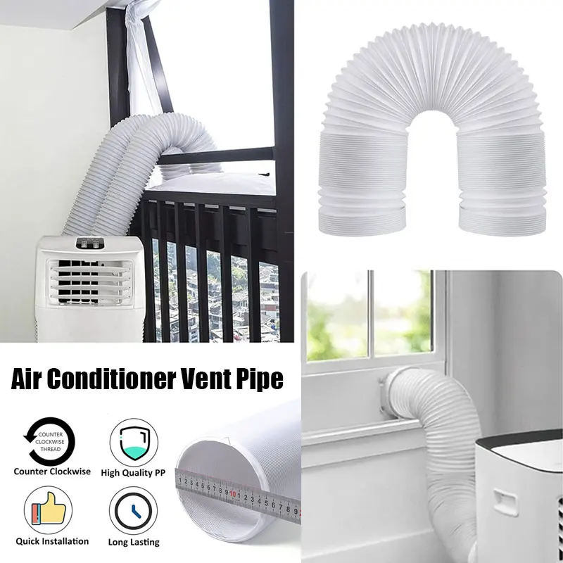2M Extra Long Portable Universal Flexible Conditioner Exhaust Hose Tube Replacement Parts For Air Conditioning Exhaust Vent Pipe
