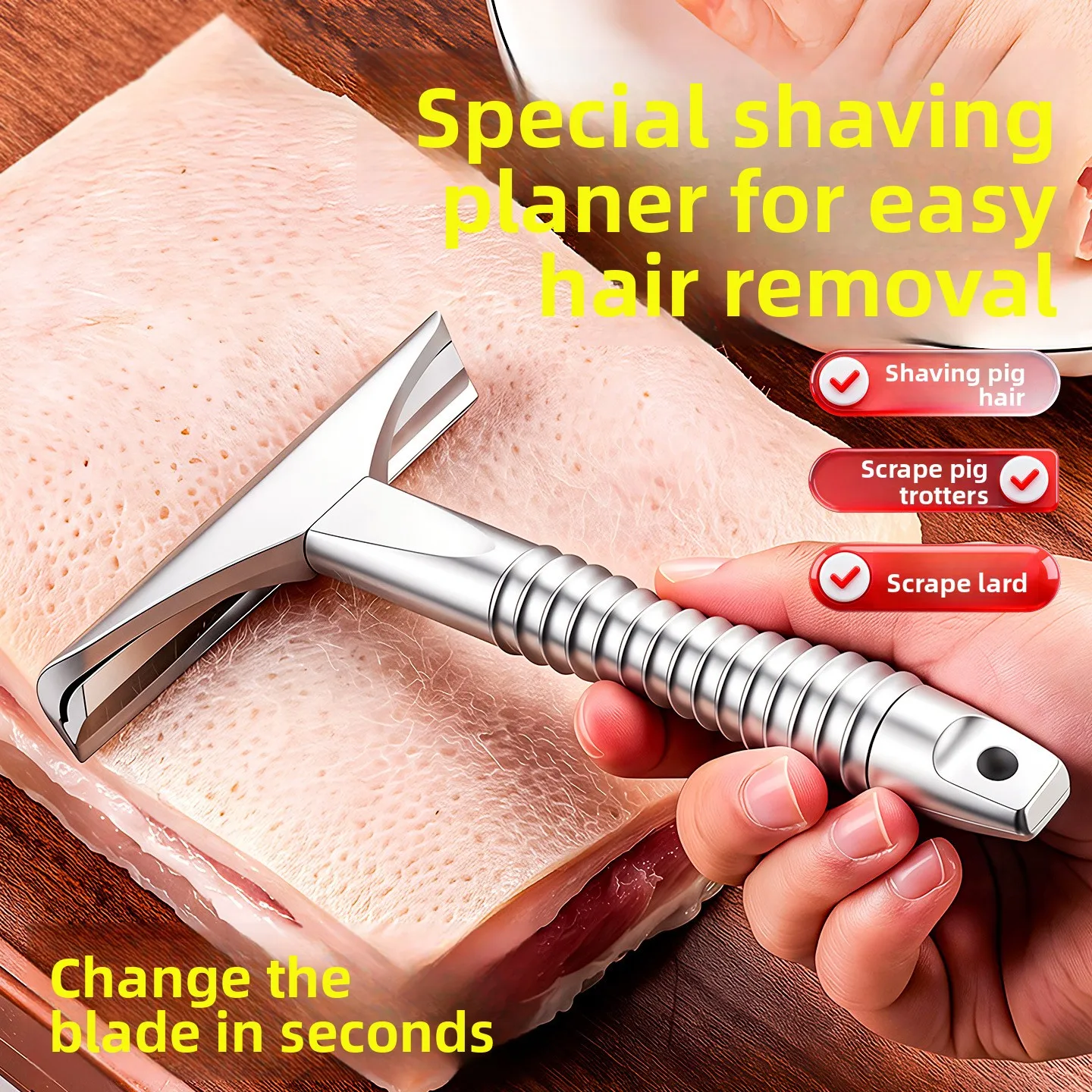 New Durable Fast-Pig Hair Removal Knife, Home-Use Non-Slip Sharp Detachable Pig Glazing Scraper