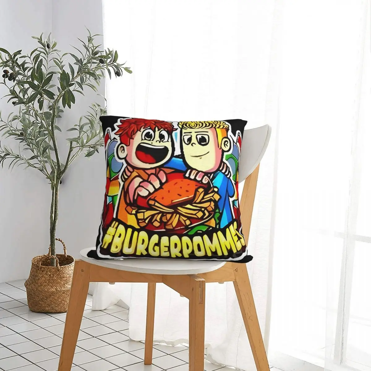 Burgerpommes Icrimax Square Pillow Case Polyester Throw Pillow Anime Cartoon Custom Cushion Covers