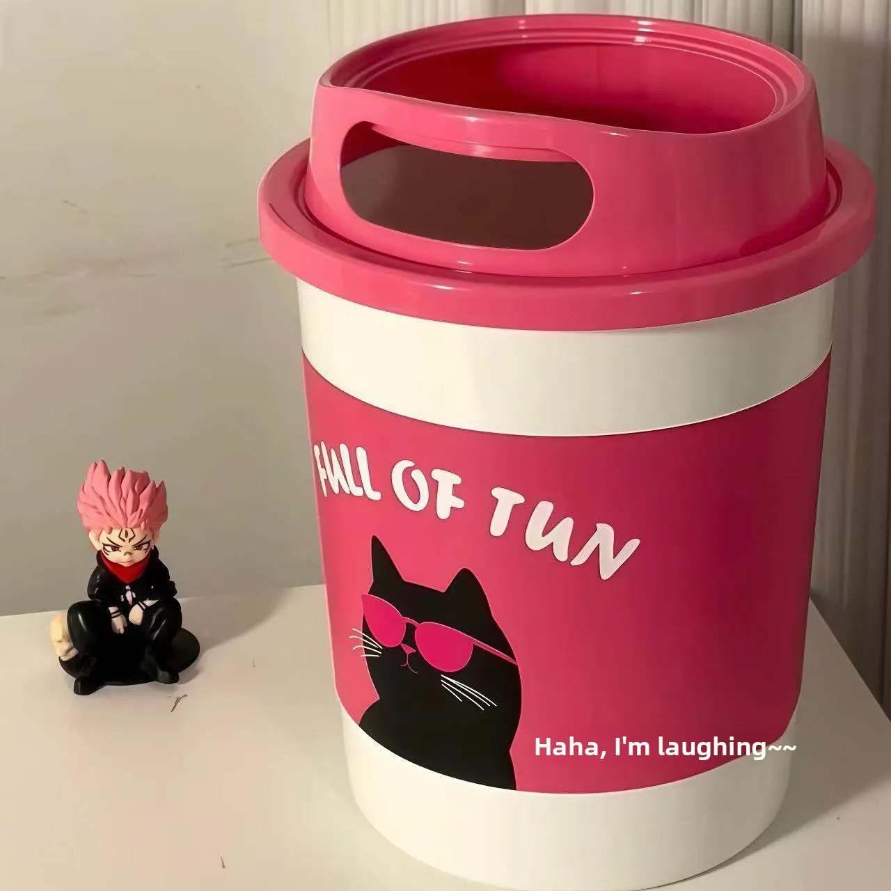 

Large Capacity Tea Milk Bucket Shape Trash Can with Lid for Bedroom And Living Room High Aesthetic Value Creative Kitchen Was...