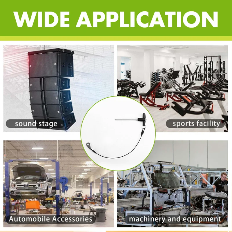 Exacpille de dégagement rapide de poignée WCS-T 0.2 pouces de diamètre, goupille de verrouillage de boule d'acier inoxydable avec le câble de lanière de bouton-poussoir