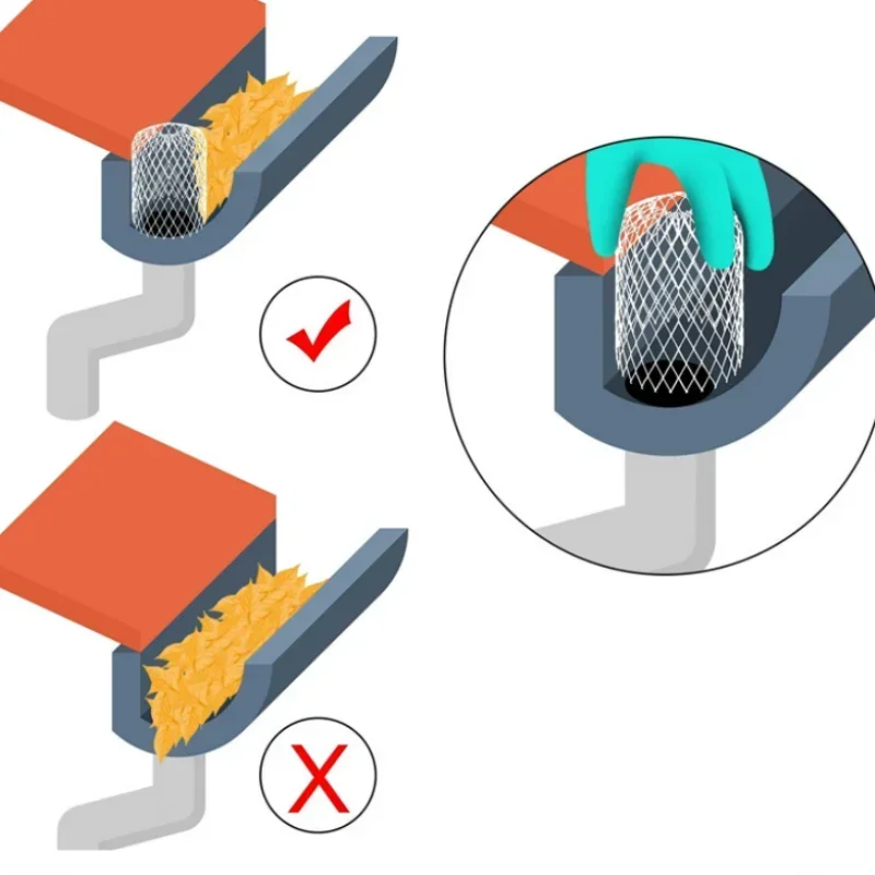 Roof Gutter Filters Universal Aluminum Wire Filter Strainer Expandable Mesh Trap Guards Pipe Preventing Blockage Leaves Debris