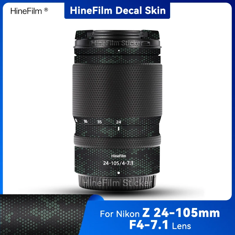 Skin Hinefilm para Lente Nikkor Z 24-105, Skin Decorativa para Lente Nikon Z 24-105mm f/4-7.1, Funda Protectora Adhesiva para Lente Z24-105, Skin para Lente 24105