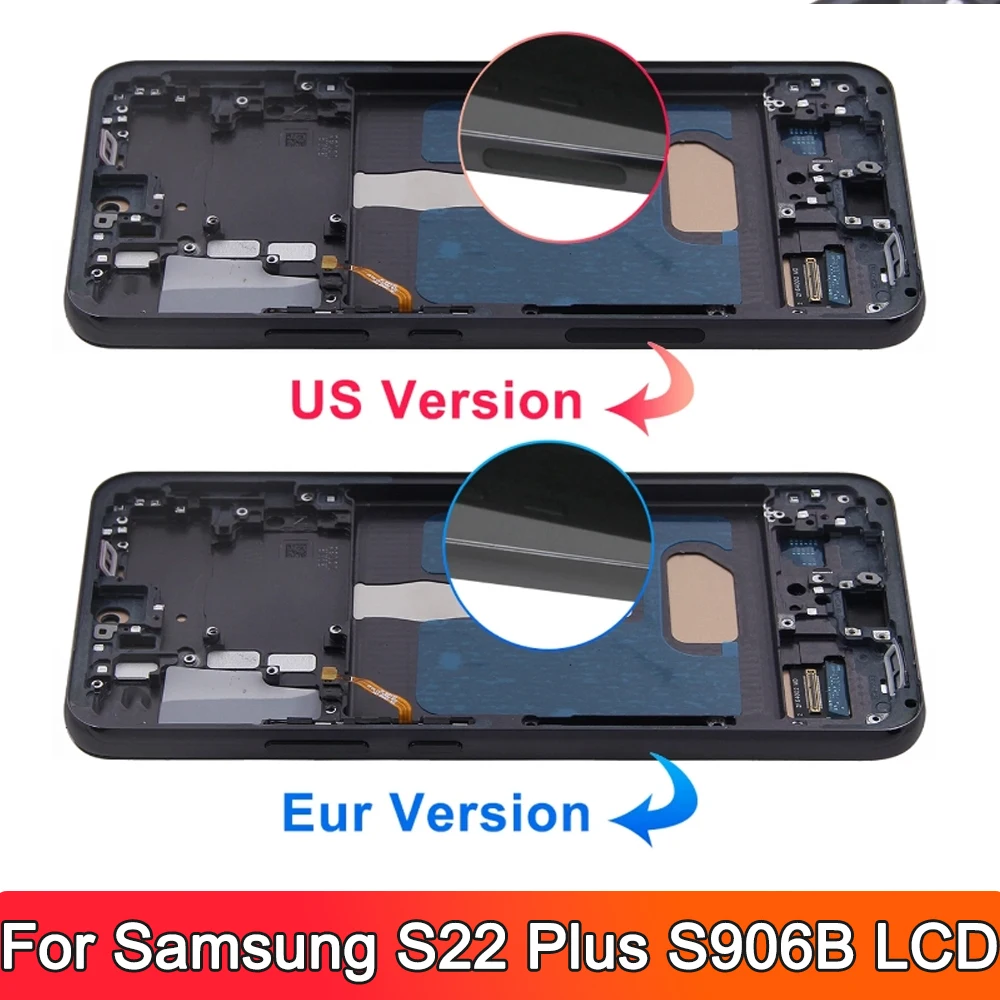 Tested For Samsung S22 Plus LCD S906B S906U S906W Display Touch Screen Digitizer For Samsung S22+ 5G Screen Replace With Frame