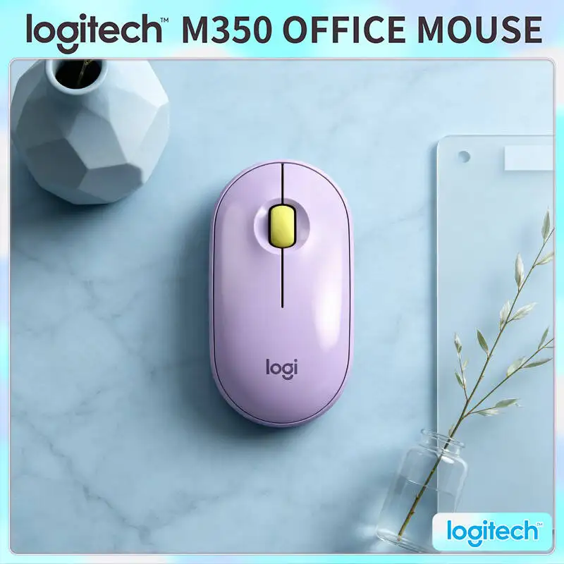 Logitech M350 Pebble Wireless Mouse - Minimalist Design, Quiet Clicks, 10m Range, 77g Light, Eco-Friendly Build