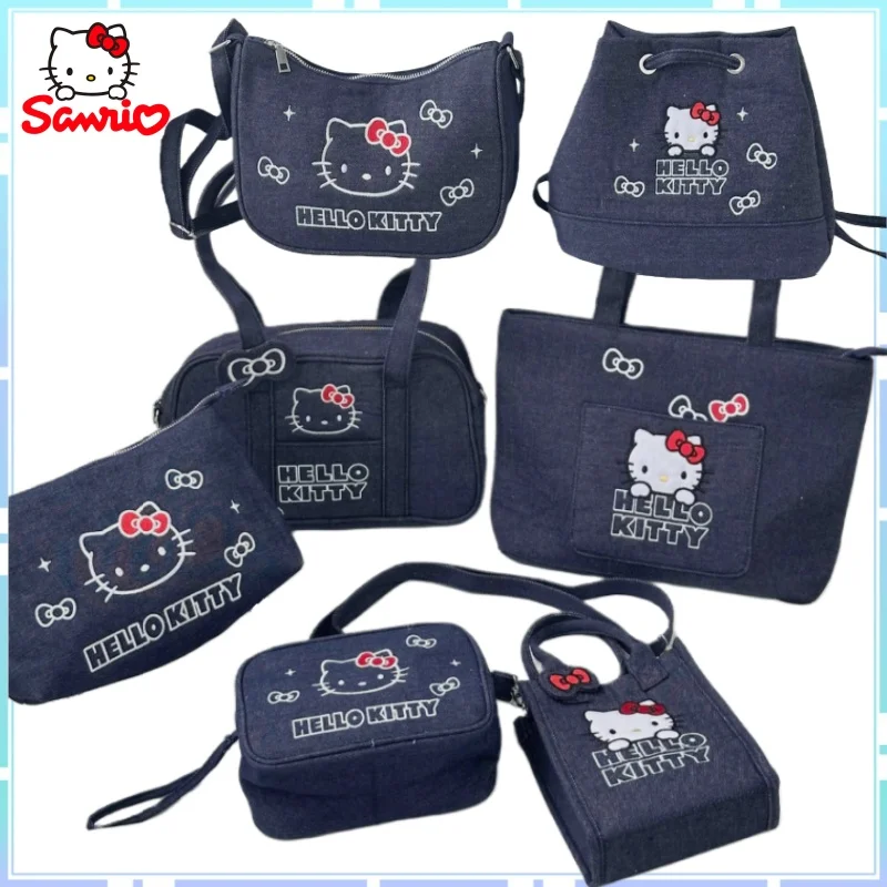 

Новая ковбойская вышивка Sanrio Hello Kitty, сумка через плечо на одно плечо, милый мультяшный аниме-сюрприз, подарок для девочек