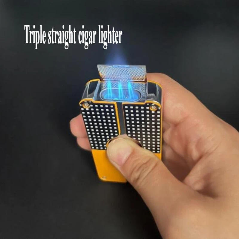 Branded lighters, metal, windproof, blue flame lighters, portable, cigar lighters, cigarette accessories, Christmas gifts 2026