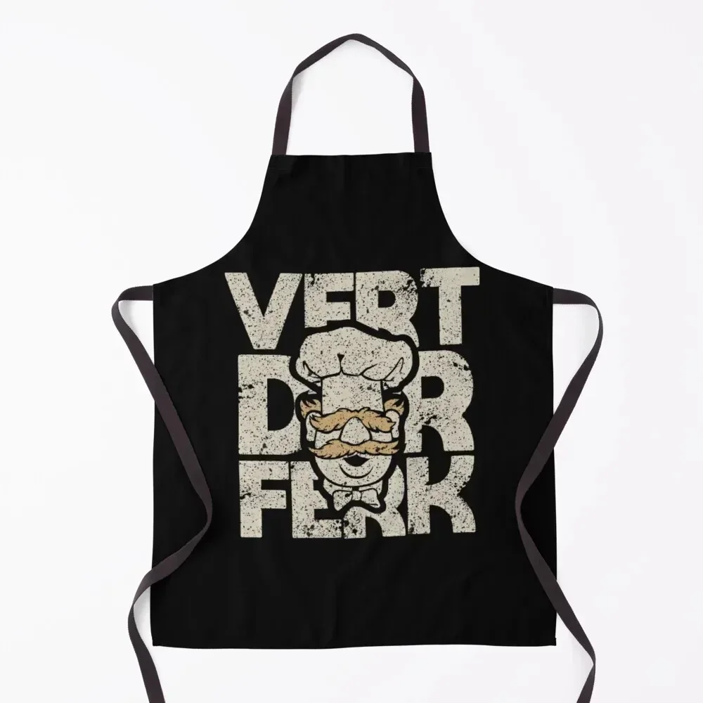 

Cute Funny Swedish Chef Knife Vert Der Ferk New Art Apron kitchen item Household Items Kitchen Kitchen Apras For Women Apron